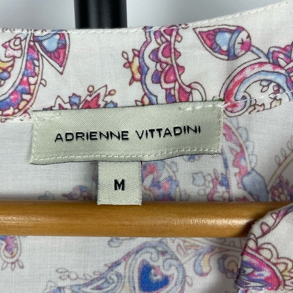 Adrienne Vittadini Multicolor Paisley Floral 3/4 Sleeve Boho Blouse - Picture 4 of 7